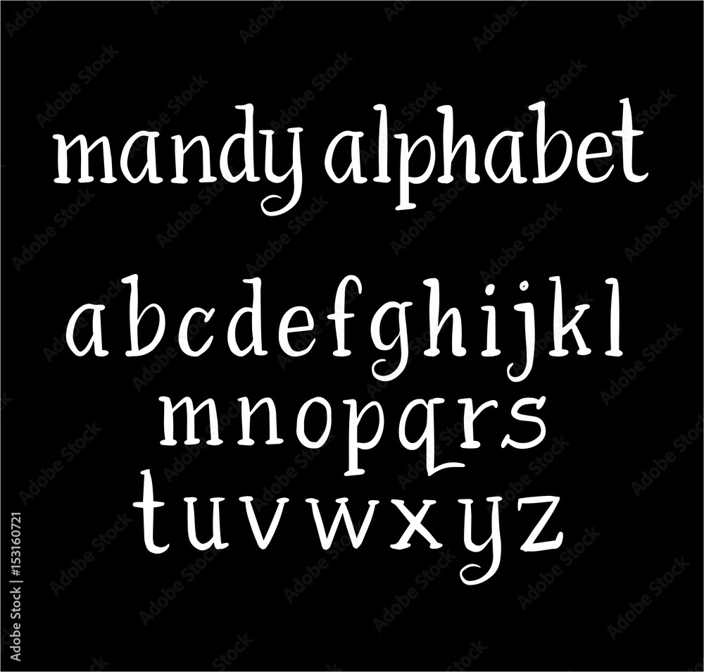 Mandy vector alphabet lowercase characters. Good use for logotype, cover title, poster title, letterhead, body text, or any design you want. Easy to use, edit or change color. 