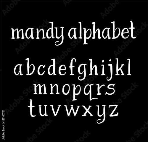 Mandy vector alphabet lowercase characters. Good use for logotype, cover title, poster title, letterhead, body text, or any design you want. Easy to use, edit or change color. 