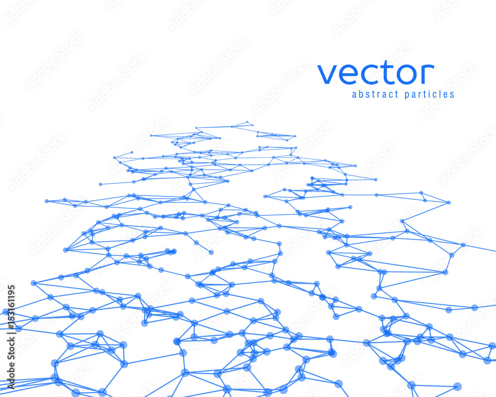Vector background with blue abstract particles.