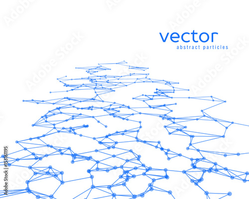 Vector background with blue abstract particles.