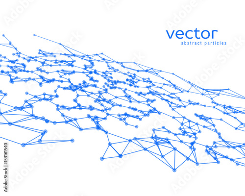 Vector background with blue abstract particles.