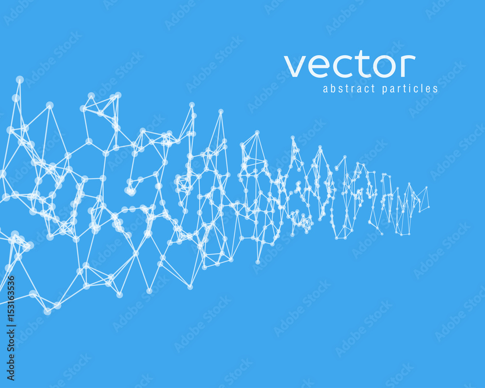 Vector background with white abstract particles.