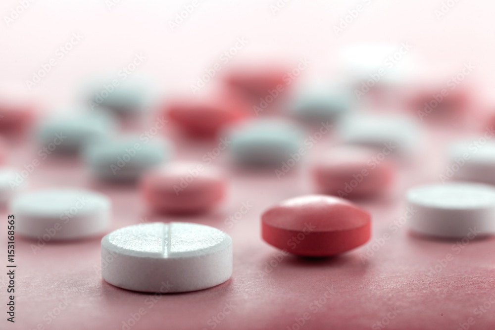 Pills on the table. Pills on the table.