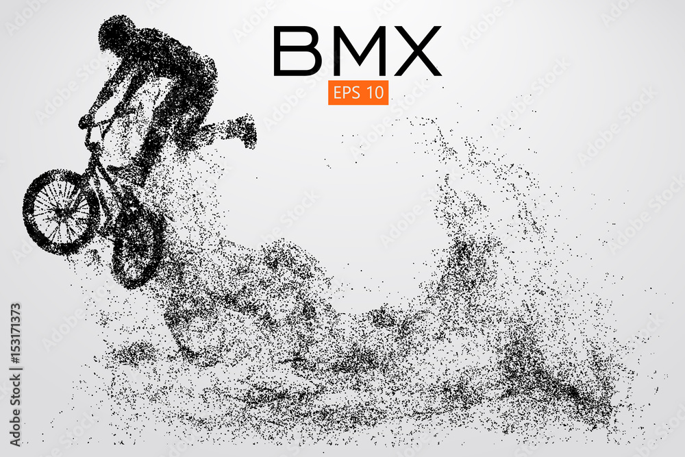 Silhouette of a BMX rider. Vector illustration Silhouette of a BMX rider. Vector illustration