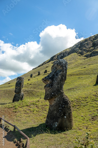 Moai Statues of Rano Raraku Volcano Quarry - Easter Island, Chile