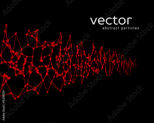 Vector background with red abstract particles.