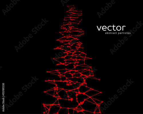 Vector background with red abstract particles.