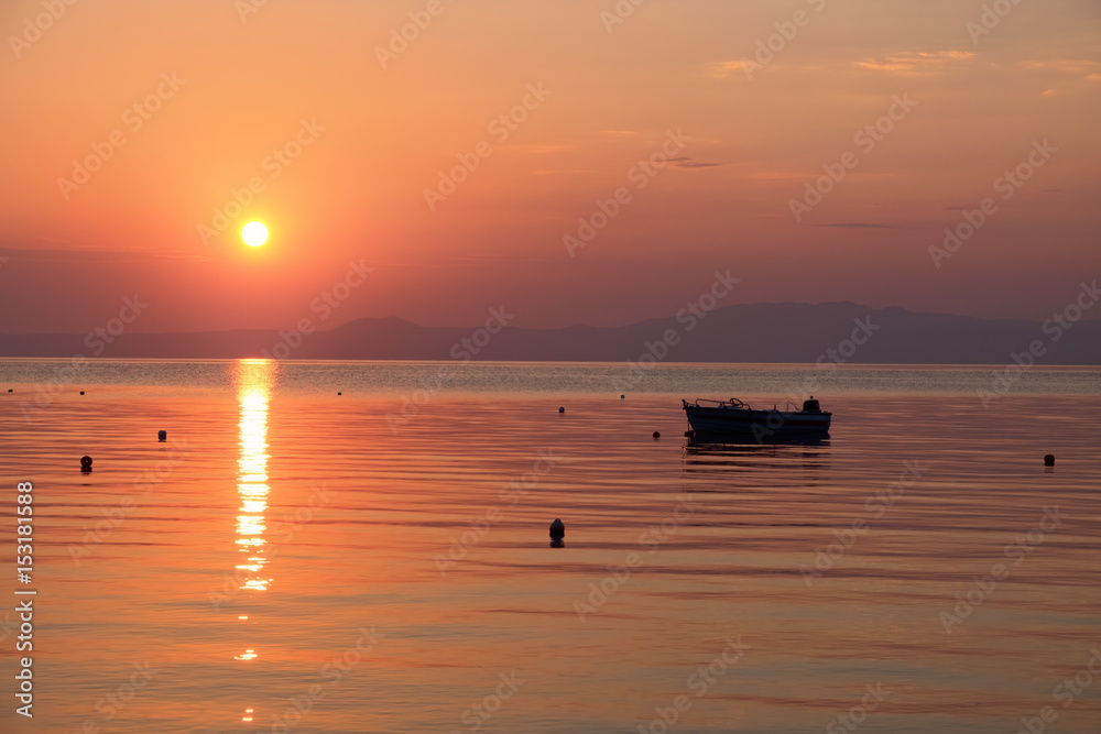 Sunrise in the Mediterranean Sea, Kassandra Peninsula, Greece