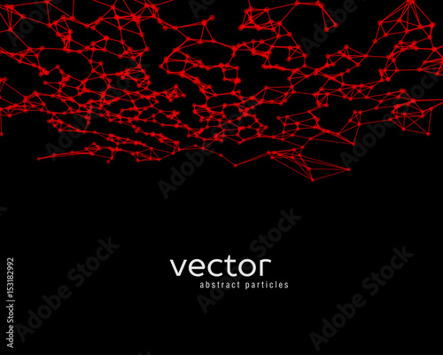 Vector background with red abstract particles.
