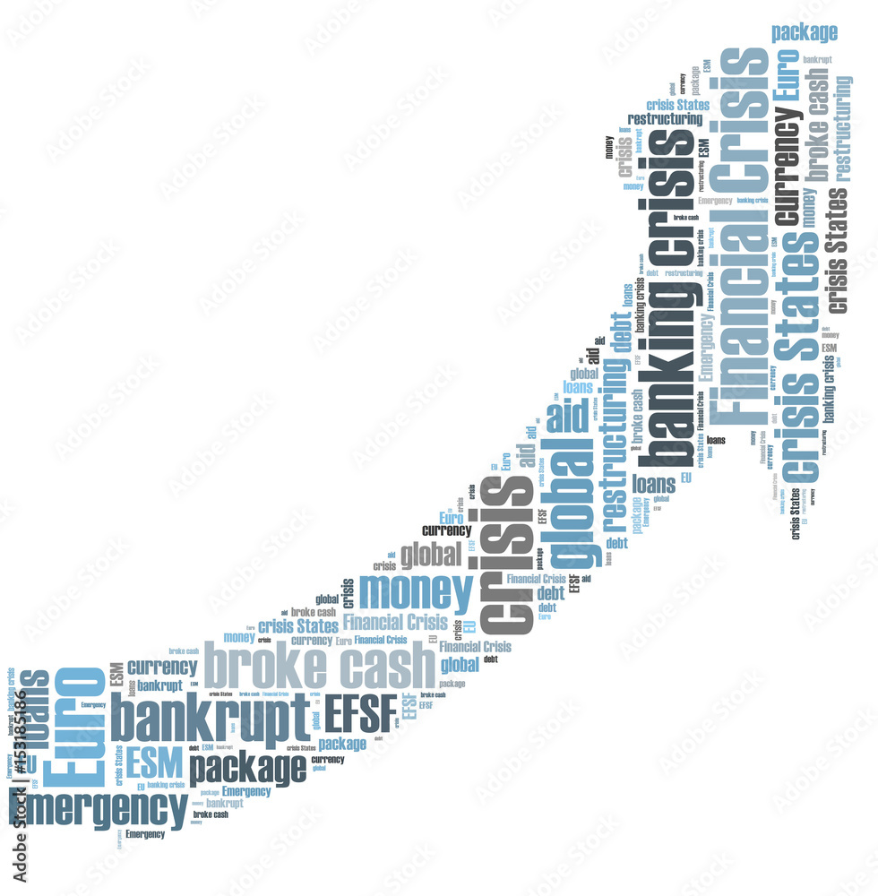 Fototapeta premium Financial crisis word cloud