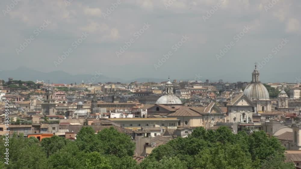 View of Rome, pan in slow motion View of Rome, pan in slow motion
