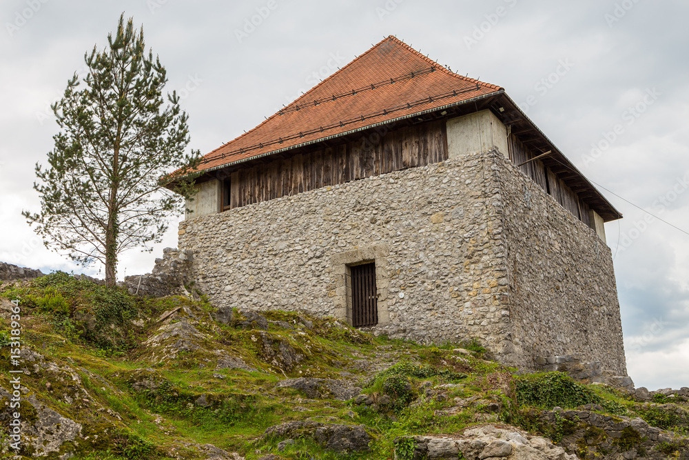 The ruins of the Small Castle, Kamnik, Julian Alps, Slovenia