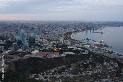 Aerial view of Baku from television tower
