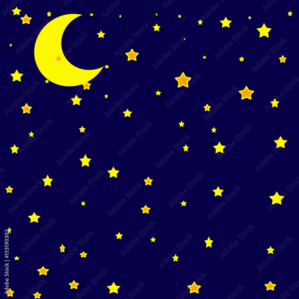 Moon in the sky ,vector illustration