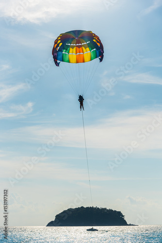 parasailing with speed boat