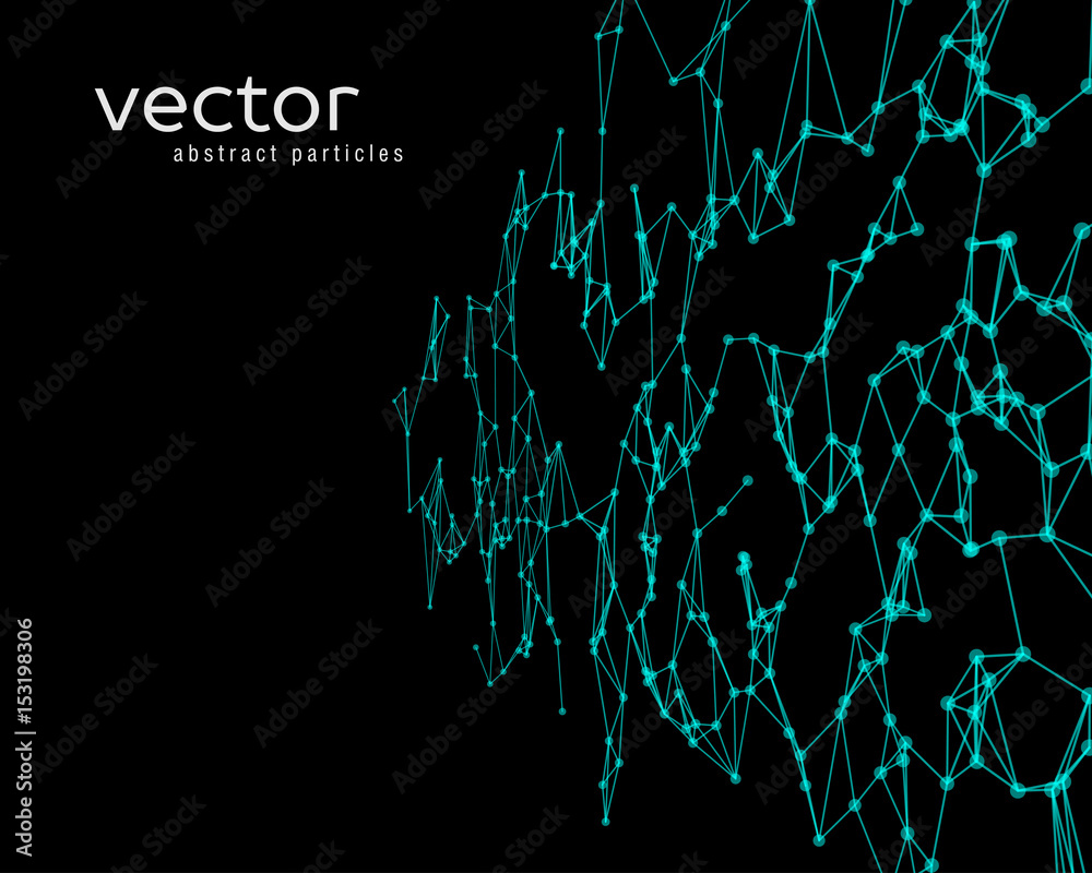Vector background with green abstract particles. Vector background with green abstract particles.