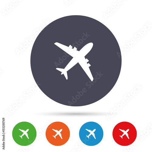 Airplane sign. Plane symbol. Travel icon.