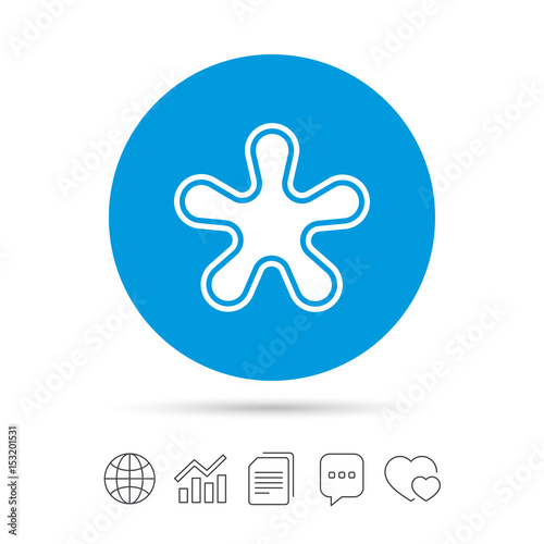 Asterisk footnote sign icon. Star symbol.