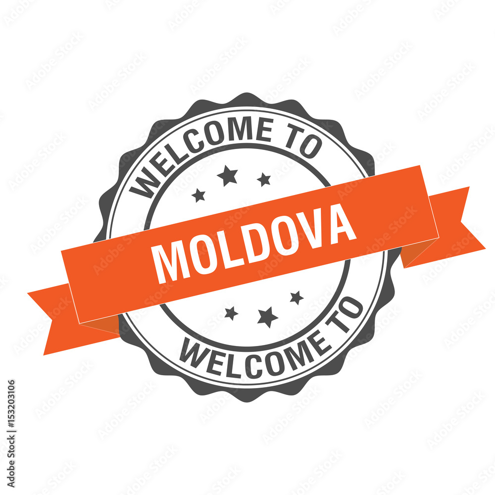 Fototapeta premium Welcome to Moldova stamp illustration 