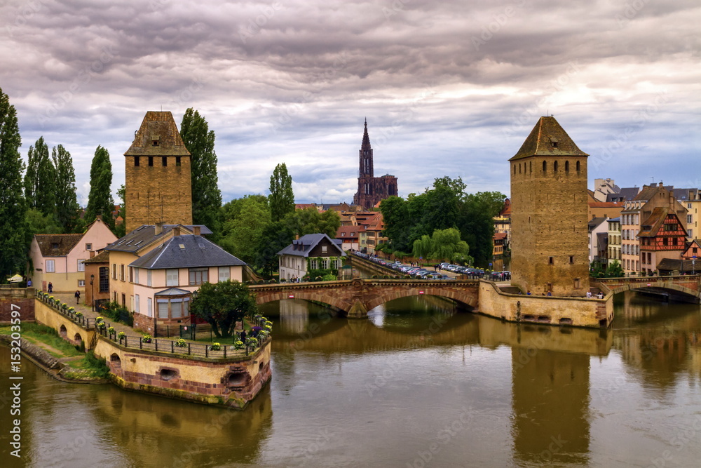 The twin watchtowers of the Ponts Couverts, Strasbourg, France