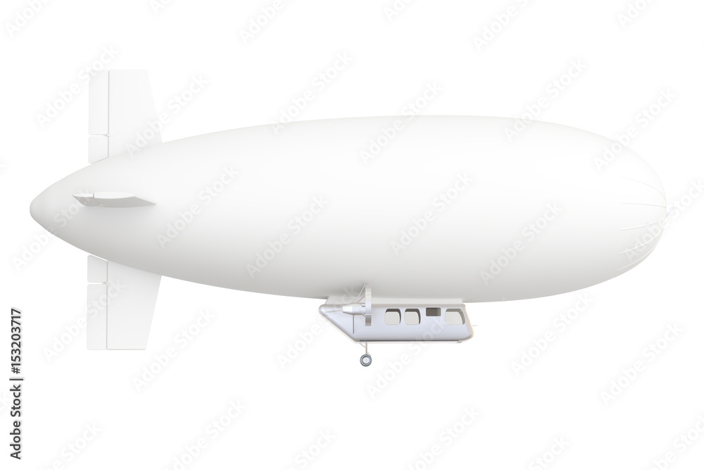 White airship or dirigible balloon, 3D rendering White airship or dirigible balloon, 3D rendering