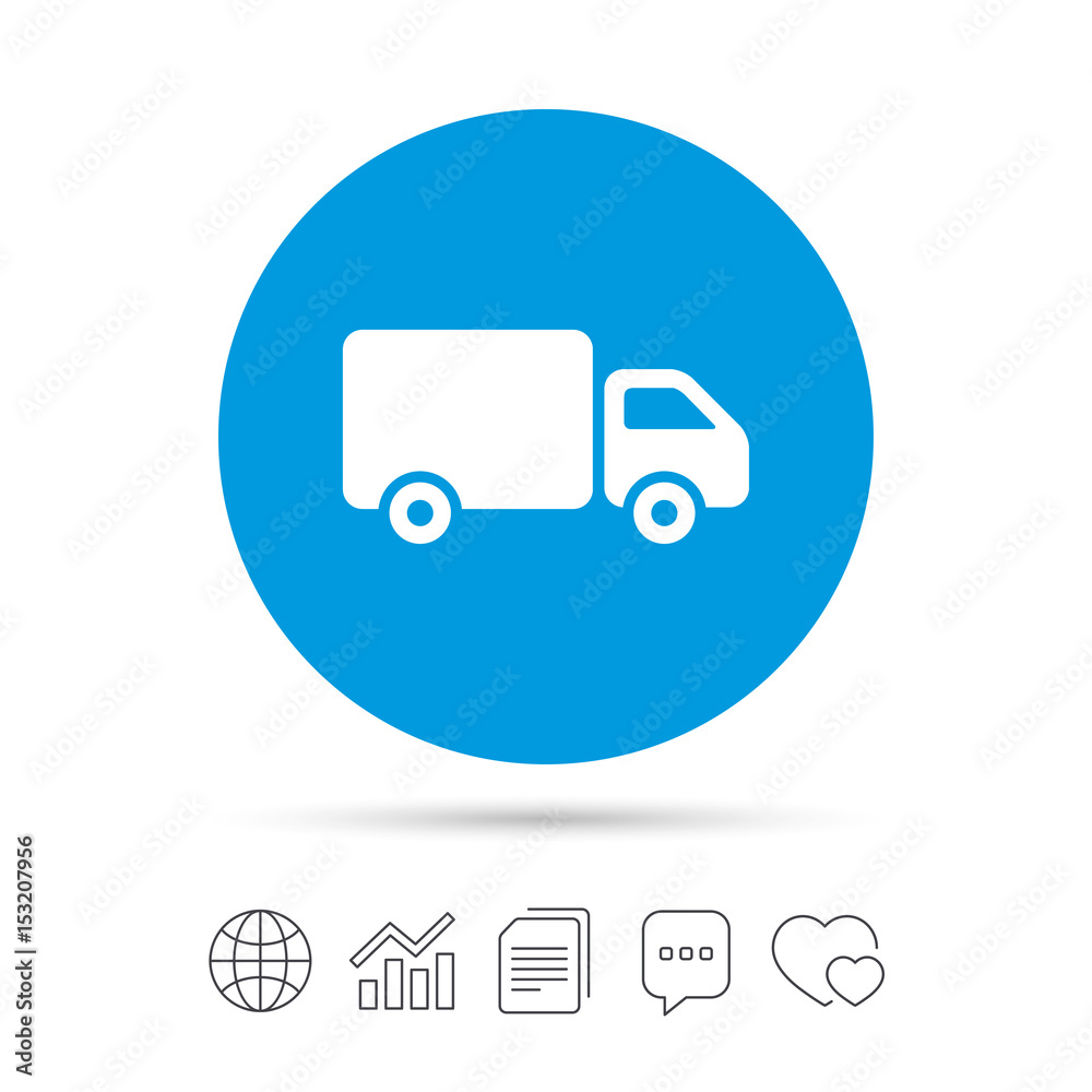 Delivery truck sign icon. Cargo van symbol. Delivery truck sign icon. Cargo van symbol.