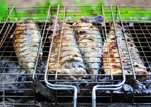 Grilled juicy grilled fish