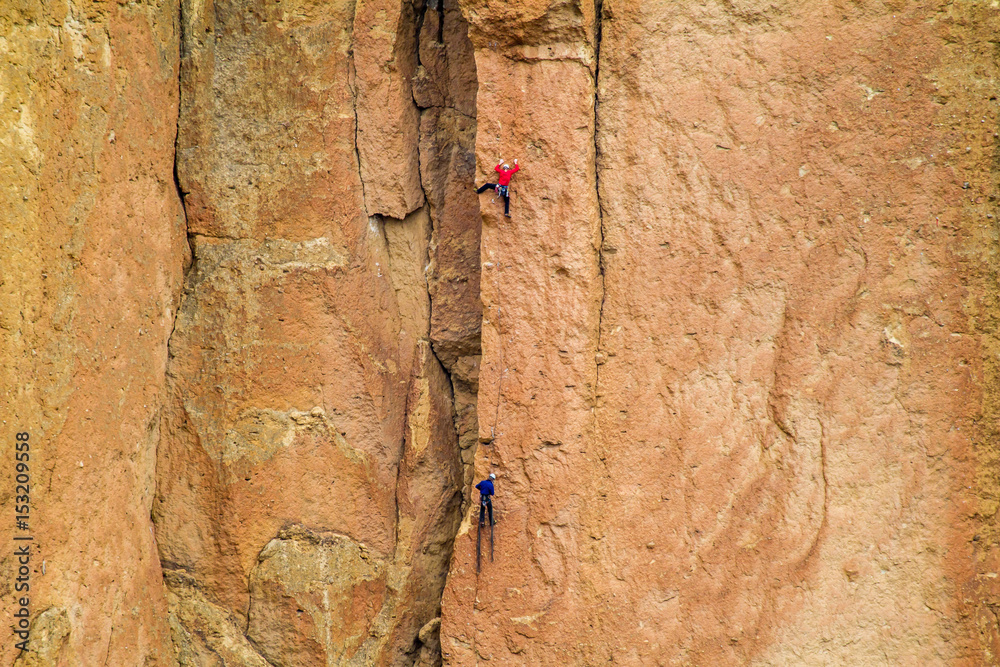 Two rock climbers at Smith Rock State Park Two rock climbers at Smith Rock State Park