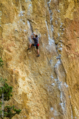 Male rock climber