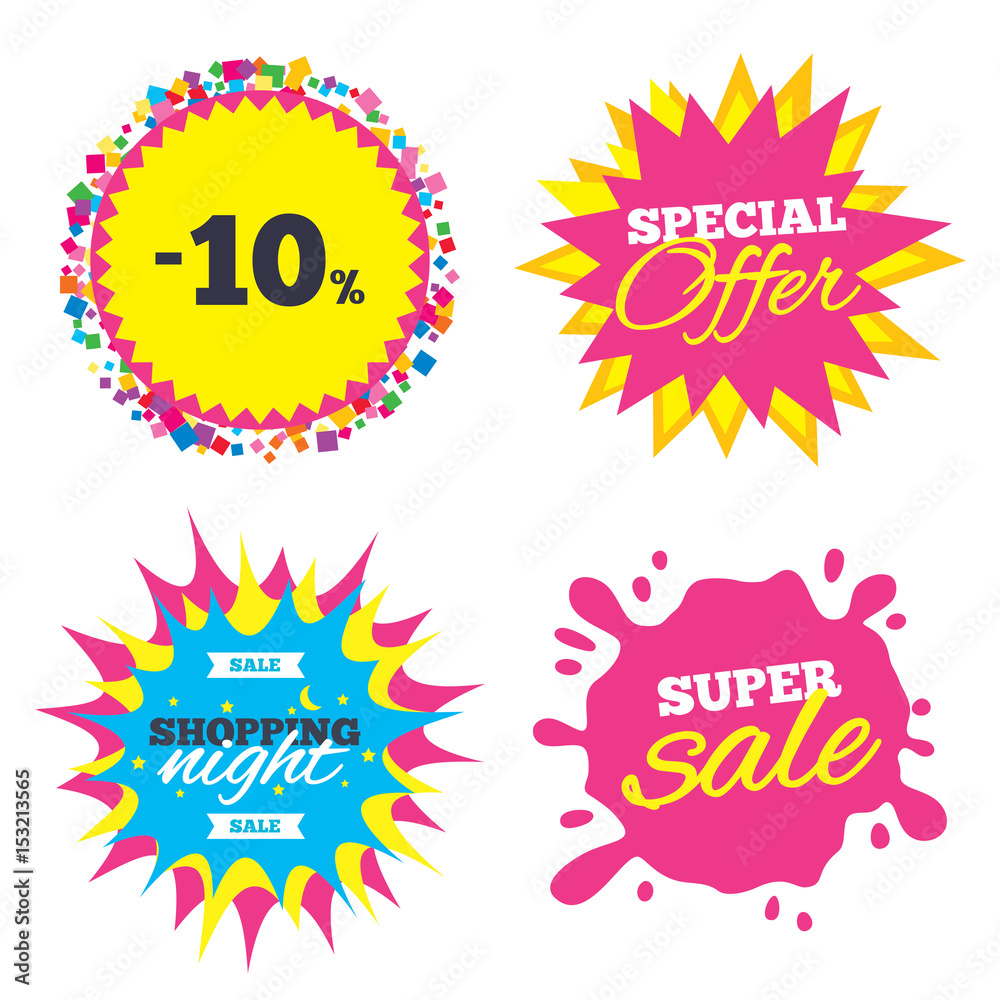 10 percent discount sign icon. Sale symbol. 10 percent discount sign icon. Sale symbol.