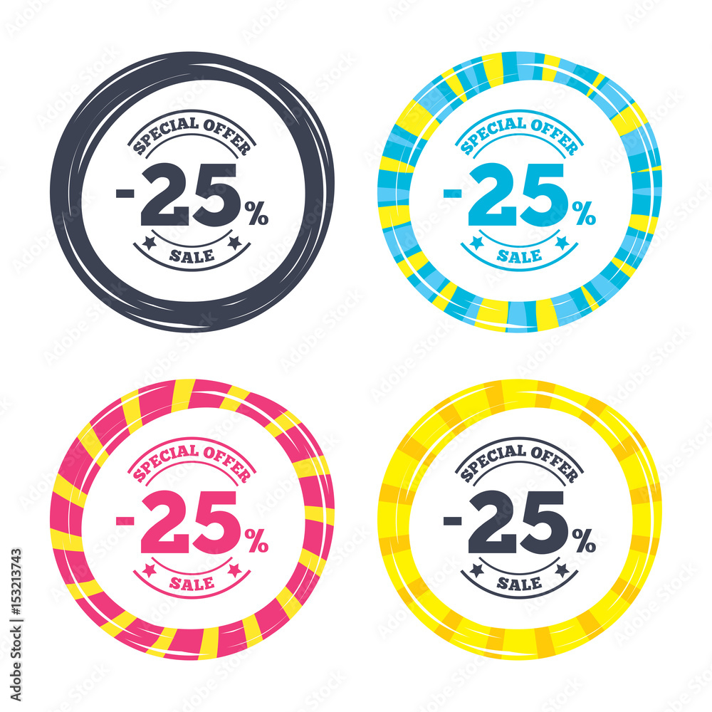 25 percent discount sign icon. Sale symbol. Stock Vector | Adobe Stock