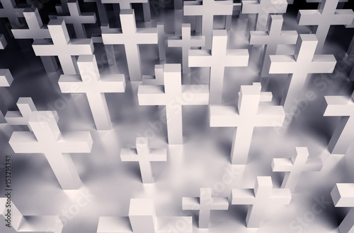 Background of many crosses