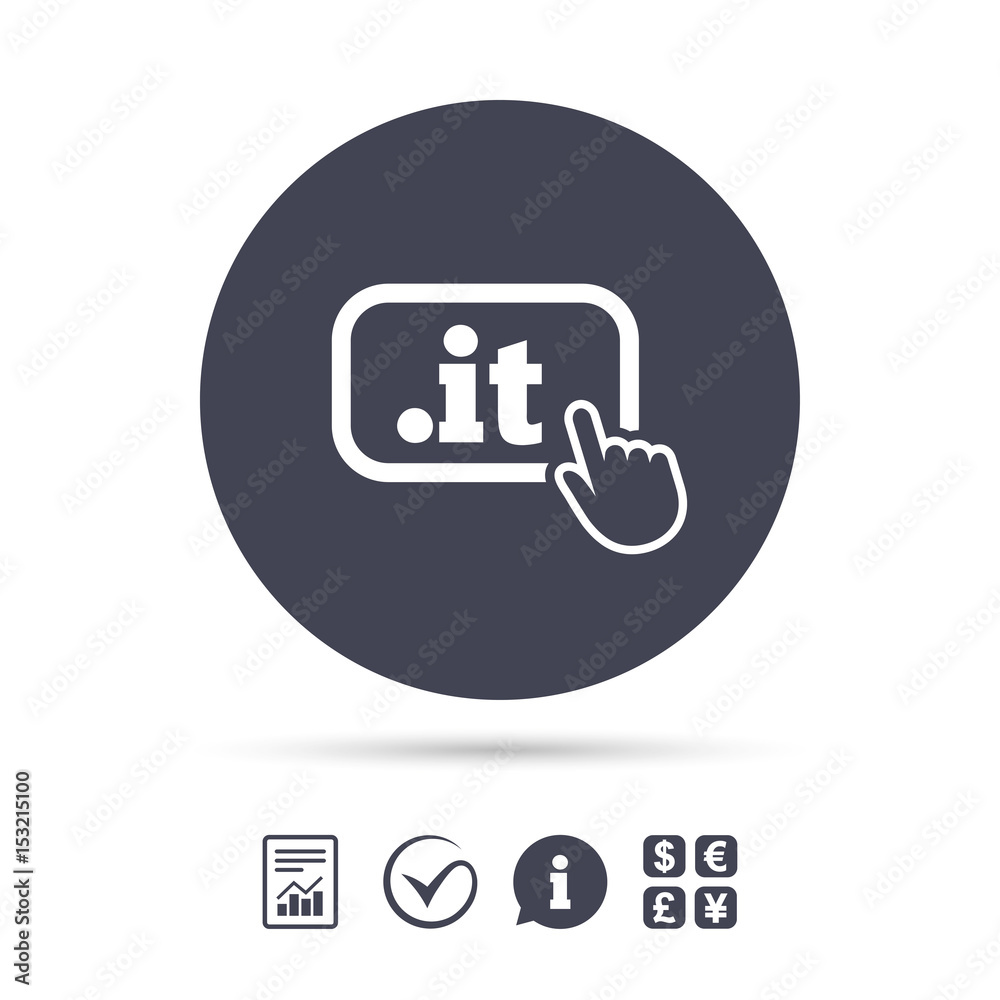 Domain IT sign icon. Top-level internet domain. Domain IT sign icon. Top-level internet domain.
