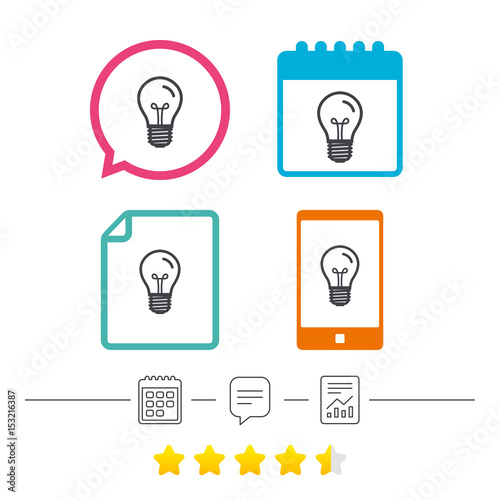 Light bulb icon. Lamp E27 screw socket symbol.