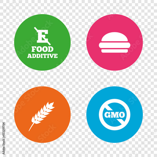 Food additive icon. Hamburger fast food sign.