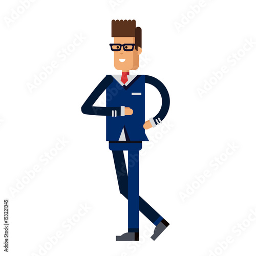 Vector detailed character office worker,