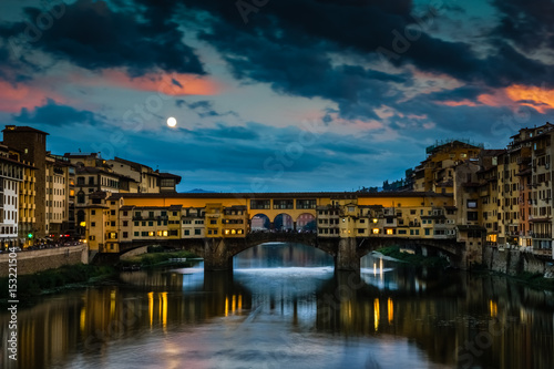 Ponte Vecchio over Arno river in Florence, Italy.