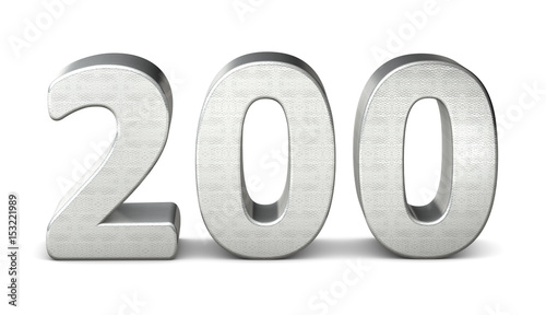 200 zahl silber 3d number silver struktur photo