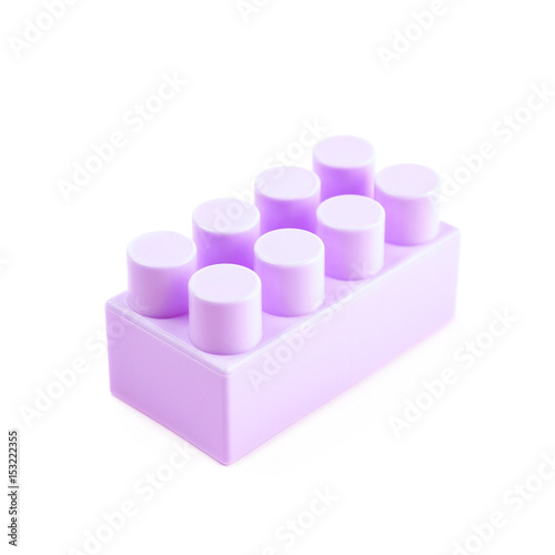 Single toy construction block isolated