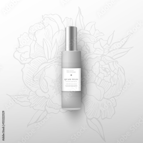 Beige realistic tube mock-up for cream dispenser