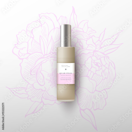 Beige realistic tube mock-up for cream dispenser