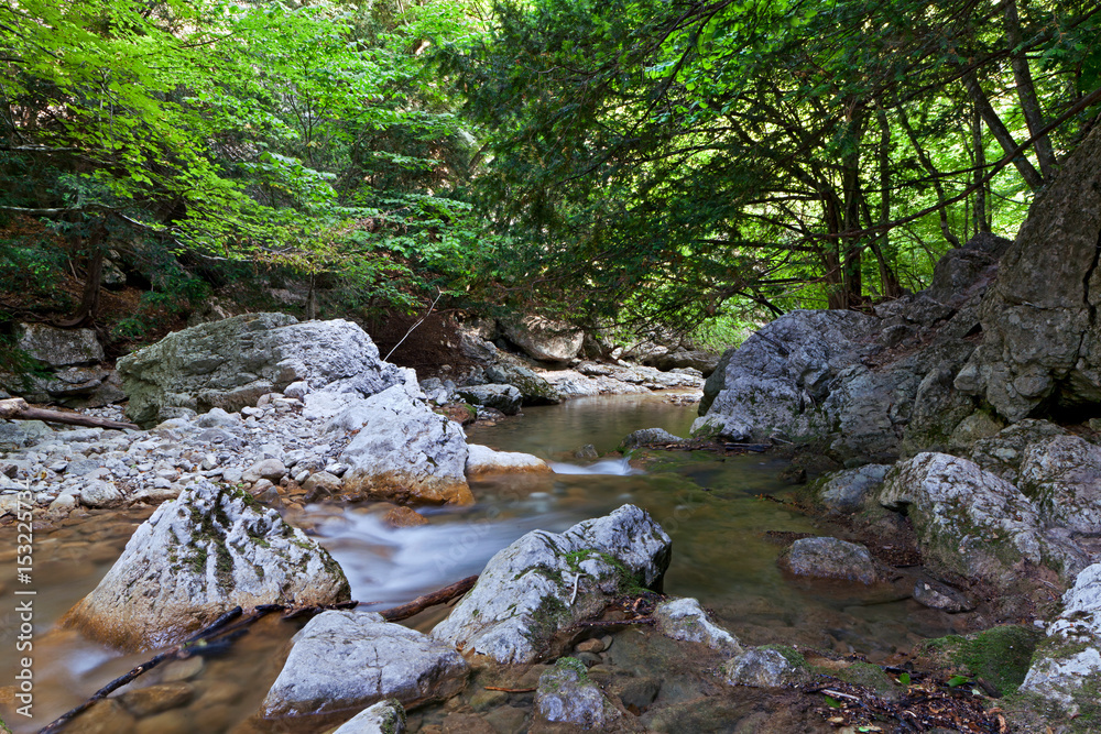 Mountain river in Crimea's Grand Canyon Mountain river in Crimea's Grand Canyon