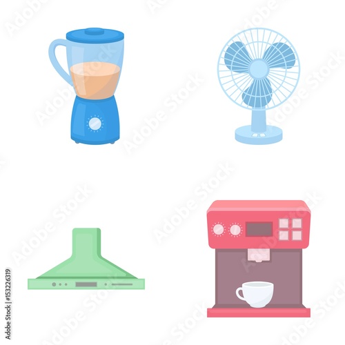 Blender, extractor and other equipment.Household set collection icons in cartoon style vector symbol stock illustration web.