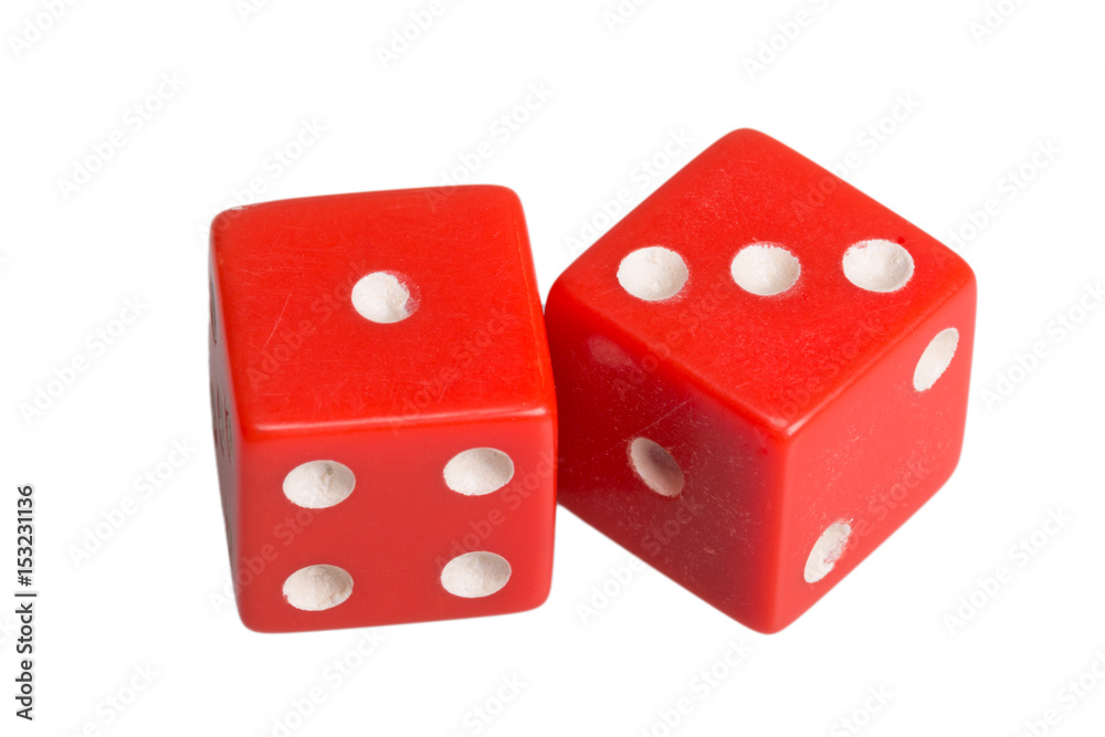 Two dice showing one and three Two dice showing one and three