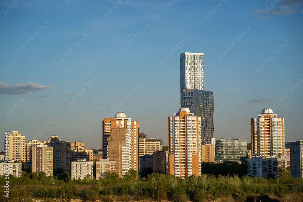 Moscow views of houses , sun day