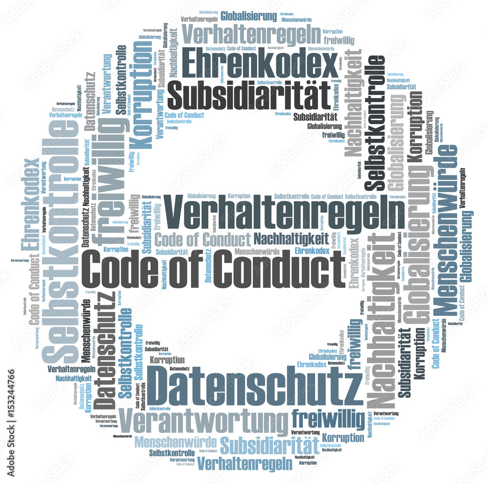 Obraz premium Code of conduct word cloud