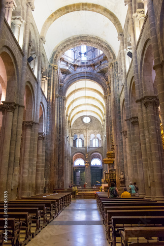Spain  Santiago de Compostela. Pilgrimage cathedral of Santiago de Compostela. UNESCO World Heritage Site. Inside cathedral.