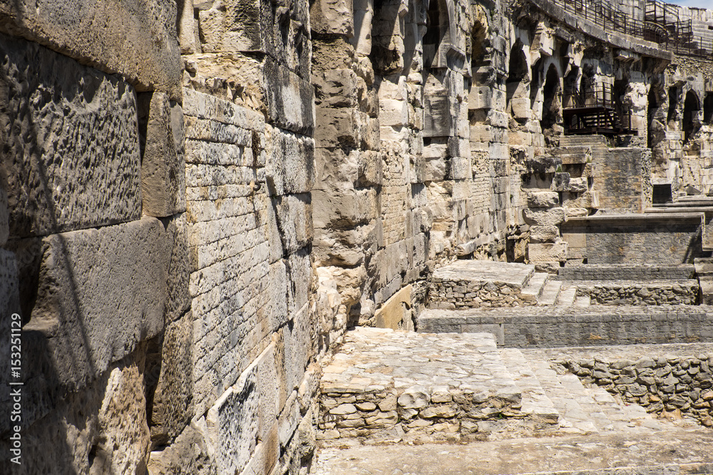 France, Nimes, Roman Amphitheater or arena built 70 AD.  It was historically used for bull fighting and other public events.