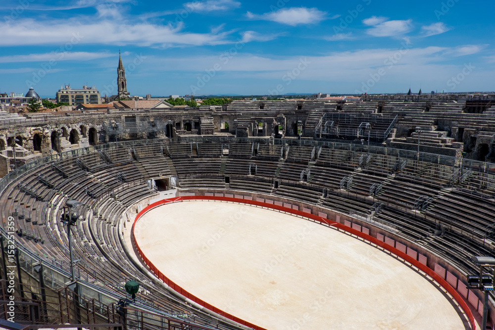 France, Nimes, Roman Amphitheater or arena built 70 AD.  It was historically used for bull fighting and other public events.