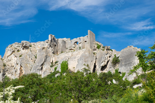 France, Les Baux-de-Provence, ruins of fortress, castle keep. © Emily_M_Wilson